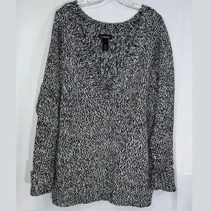 Lane Bryant V Neck Black & White Sweater 18/20